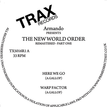 Armando - New world order - Remastered Part One - TRAX RECORDS
