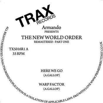 Armando - New world order - Remastered Part One - TRAX RECORDS Armando - New world order - Remastered Part One - TRAX RECORDS