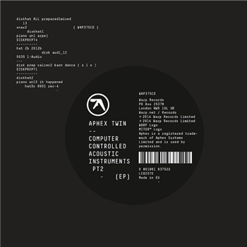 Aphex Twin - Computer Controlled Acoustic Instruments pt2 EP (Incl Download Card) - Warp Records