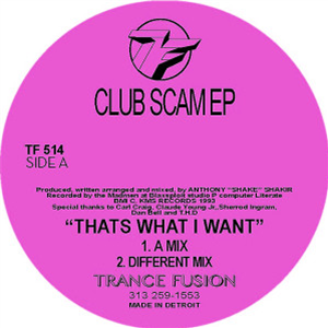 ANTHONY "SHAKE" SHAKIR - CLUB SCAM EP - TRANCE FUSION