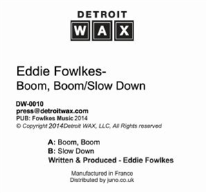 Eddie FOWLKES - Boom Boom - Detroit Wax
