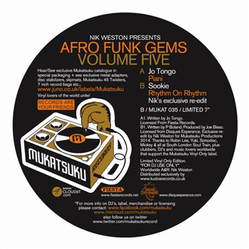 Jo Tongo & Rhythm On Rhythm - Nik Weston Presents Afro Funk Gems - Mukatsuku