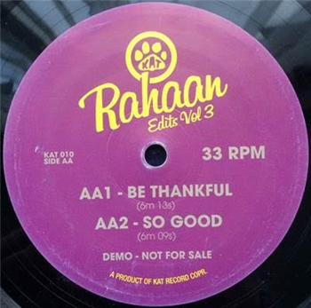 Rahaan - Edits Vol 3 - Kat records Rahaan - Edits Vol 3 - Kat records