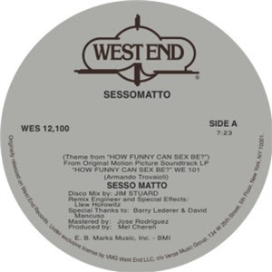 SESSO MATTO - SESSO MATTO - SESSOMATTO (THEME FROM HOW FUNNY CAN SEX BE?) - West End Records SESSO MATTO - SESSO MATTO - SESSOMATTO (THEME FROM HOW FUNNY CAN SEX BE?) - West End Records