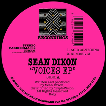 Sean DIXON - Voices EP - Pareidolia Sean DIXON - Voices EP - Pareidolia
