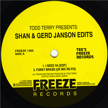 Todd Terry - Todd Terry Presents: Shan & Gerd Janson Edits - Freeze Records
