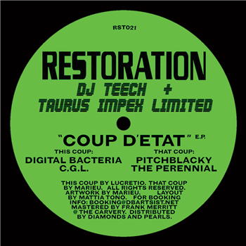 Dj Teech and Taurus Impex Limited - Coup d’Etat EP - Restoration Dj Teech and Taurus Impex Limited - Coup d’Etat EP - Restoration