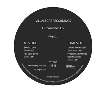 Discomanos EP - VA - Villalegre Recordings Discomanos EP - VA - Villalegre Recordings