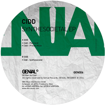 Cidd - Synthesocietal EP - Genial Records