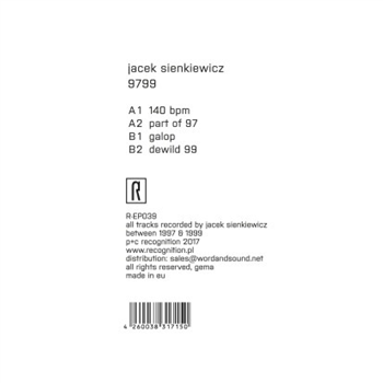 Jacek Sienkiewicz - 9799 (Incl CD) - Recognition Jacek Sienkiewicz - 9799 (Incl CD) - Recognition