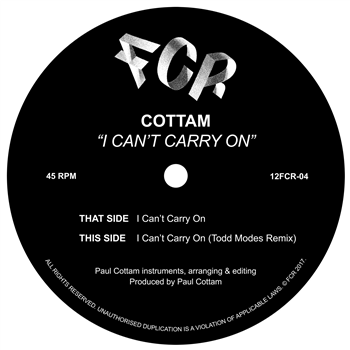 Cottam - I Cant Carry On - FCR