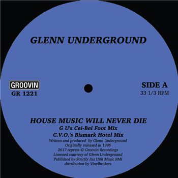 Glenn Underground - House Music Will Never Die - Groovin Recordings