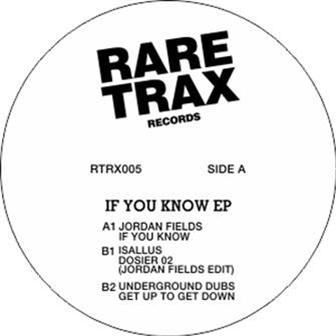 JORDAN FIELDS / ISALLUS / UNDERGROUND DUBS - Rare Trax Records JORDAN FIELDS / ISALLUS / UNDERGROUND DUBS - Rare Trax Records