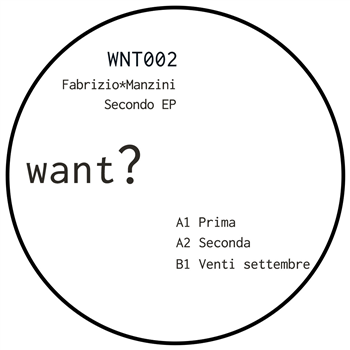 Fabrizio Manzini - Secondo EP - Want? Fabrizio Manzini - Secondo EP - Want?