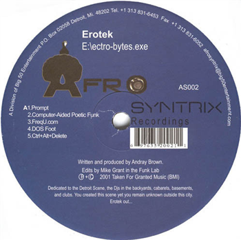 Erotek - E:\ectro-bytes.exe - Afrosyntrix Erotek - E:\ectro-bytes.exe - Afrosyntrix