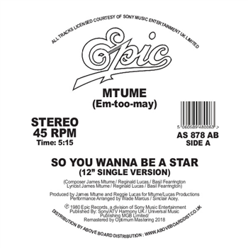 MTUME - SO YOU WANNA BE A STAR (DANNY KRIVIT) - EPIC