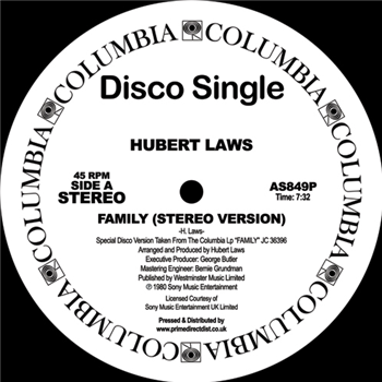 Hubert Laws - Family - Columbia Disco Series