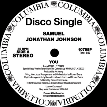 Samuel Jonathan Johnson - You / My Music - Columbia Disco Series