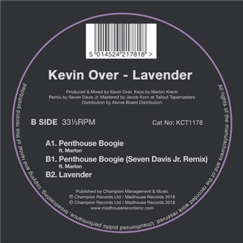 KEVIN OVER - LAVENDER EP (INC. SEVEN DAVIS JR REMIX) - MADHOUSE RECORDS