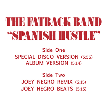 THE FATBACK BAND - SPANISH HUSTLE (Red Vinyl) - Groovin Recordings