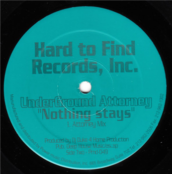 Underground Attorney -  DJ Duke presents - Nothing Stays - Hard To Find Records, Inc. / Power Music Records