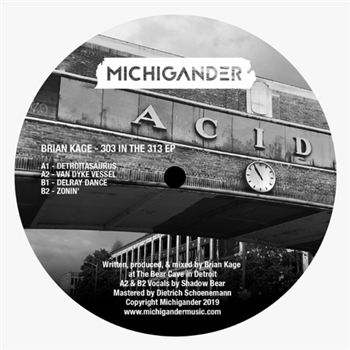 Brian Kage - 303 in the 313 (Clear Vinyl) - Michigander Music