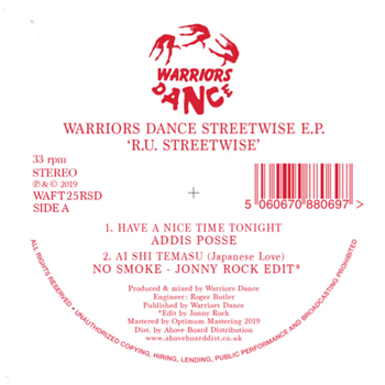 Warriors Dance RU Streetwise EP Inc. Jonny Rock Edit - VA - WARRIORS DANCE