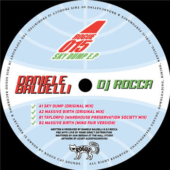 Daniele Baldelli & DJ Rocca - Sky Dump EP - ROGUE CAT SOUNDS Daniele Baldelli & DJ Rocca - Sky Dump EP - ROGUE CAT SOUNDS