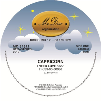 CAPRICORN “i need love” REMASTERED 2019 - MR DISC ORGANISATION