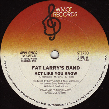 FAT LARRYS BAND - ACT LIKE YOU KNOW - WMOT