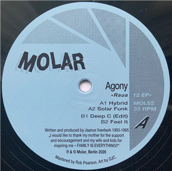 Agony - Raua 12 EP - MOLAR Agony - Raua 12 EP - MOLAR