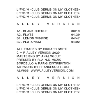 L/F/D/M - CLUB GERMS ON MY CLOTHES EP - Alley Version
