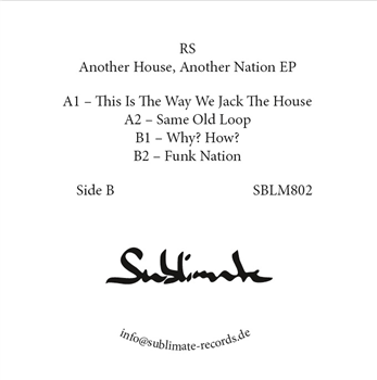 RS - Another House, Another Nation EP - SUBLIMATE