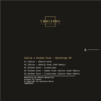 Cyklos & Korben Nice + VSK, Kalter Ende and Setaoc Mass Remixes - Mythology EP - CONCERNS MUSIC
