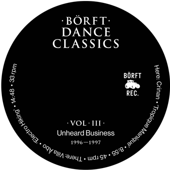CRINAN / VILLA ABO - Borft Dance Classics Vol 3 - Unheard Business - Borft