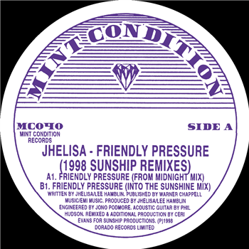 Jhelisa - Friendly Pressure (1998 Sunship Remixes) - MINT CONDITION