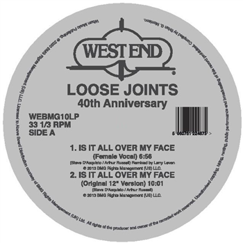 Loose Joints - Is It All Over My Face (40th Anniversary) (Inc. Masters At Work / Kon Remixes) - 2 x 12" + 7" - West End Records