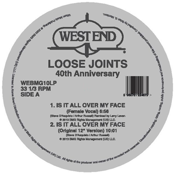 Loose Joints - Is It All Over My Face (40th Anniversary) (Inc. Masters At Work / Kon Remixes) - 2 x 12" + 7" - West End Records Loose Joints - Is It All Over My Face (40th Anniversary) (Inc. Masters At Work / Kon Remixes) - 2 x 12" + 7" - West End Records