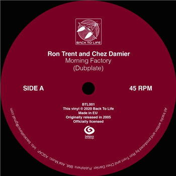 Ron Trent and Chez Damier - Morning Factory (Dubplate) Colored Vinyl - Back To Life