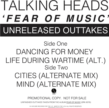 Talking Heads - Fear Of Music (Unreleased Outakes) [Limited Edition] - Sire Records