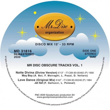 MOY BOY / JET SET / JIMMY ROSS / STEPHANY - mr disc obscure tracks volume
1 - MR DISC ORGANISATION