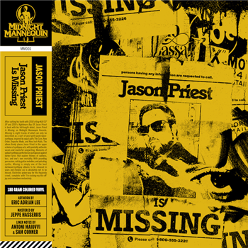 JASON PRIEST - JASON PRIEST IS MISSING (180 gram transparent yellow colored vinyl with obi strip) - Midnight Mannequin Records