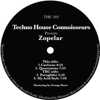 Zopelar - THC 303 [purple vinyl / vinyl only] - TECHNO HOUSE CONNOISSEURS