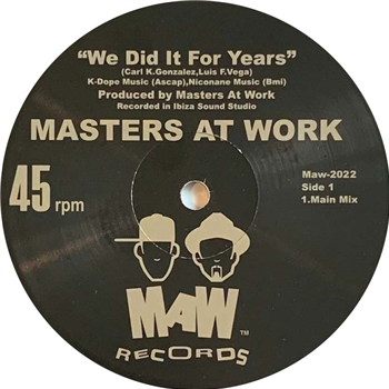 Masters At Work - We Did It For Years (Silver Vinyl) - MAW Records