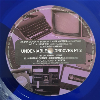 Various Artists - Undeniable Grooves Pt. 3 (Transparent Blue Vinyl) - 2TUF-4U Records