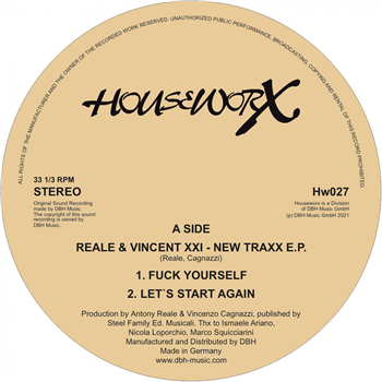 REALE & VINCENT XXI - NEW TRAXX E.P. - Houseworx Records