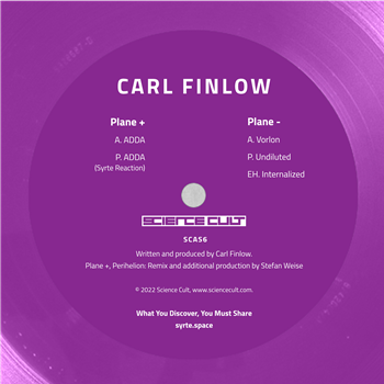 Carl Finlow - 430.790 (Incl. Syrte Remix) (Purple Vinyl) - SCIENCE CULT