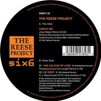 The Reese Project - Remixes (Joey Negro, Playboys, C.J. Mackintosh) - Network Records