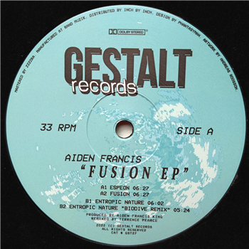 Aiden Francis - Fusion EP - Gestalt Records Aiden Francis - Fusion EP - Gestalt Records