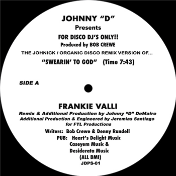Johnny D Presents Featuring Frankie Valli - Swearin To God Remixes - BROOKSIDE MUSIC Johnny D Presents Featuring Frankie Valli - Swearin To God Remixes - BROOKSIDE MUSIC